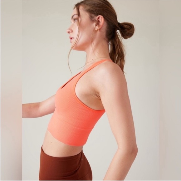 NWOT Athleta Coral Aurora Seamless Crop Tank. Size Small - Picture 4 of 6
